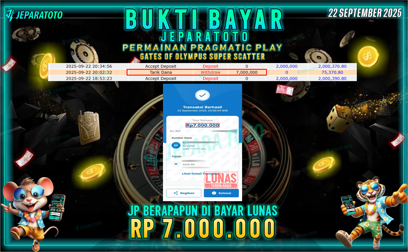 BUKTI KEMENANGAN MEMBER JEPARATOTO | GATES OF OLYMPUS SUPER SCATTER