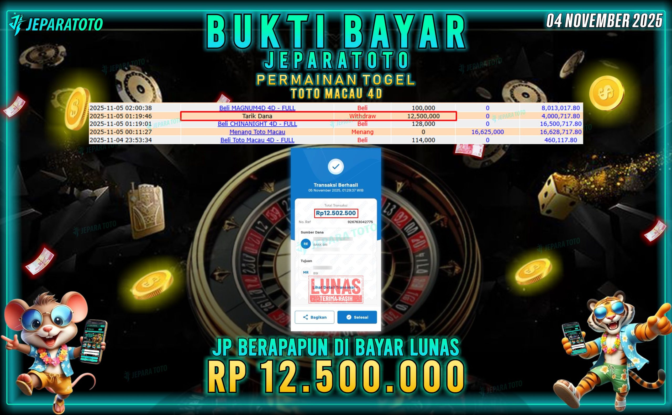 BUKTI KEMENANGAN MEMBER JEPARATOTO | TOTO MACAU 4D