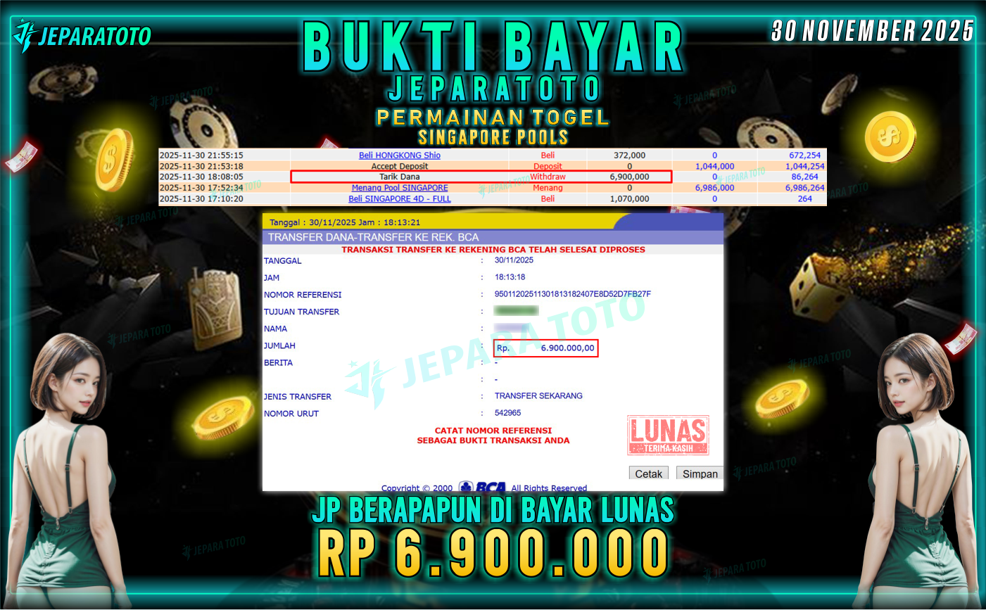 BUKTI KEMENANGAN MEMBER JEPARATOTO | SINGAPORE POOLS