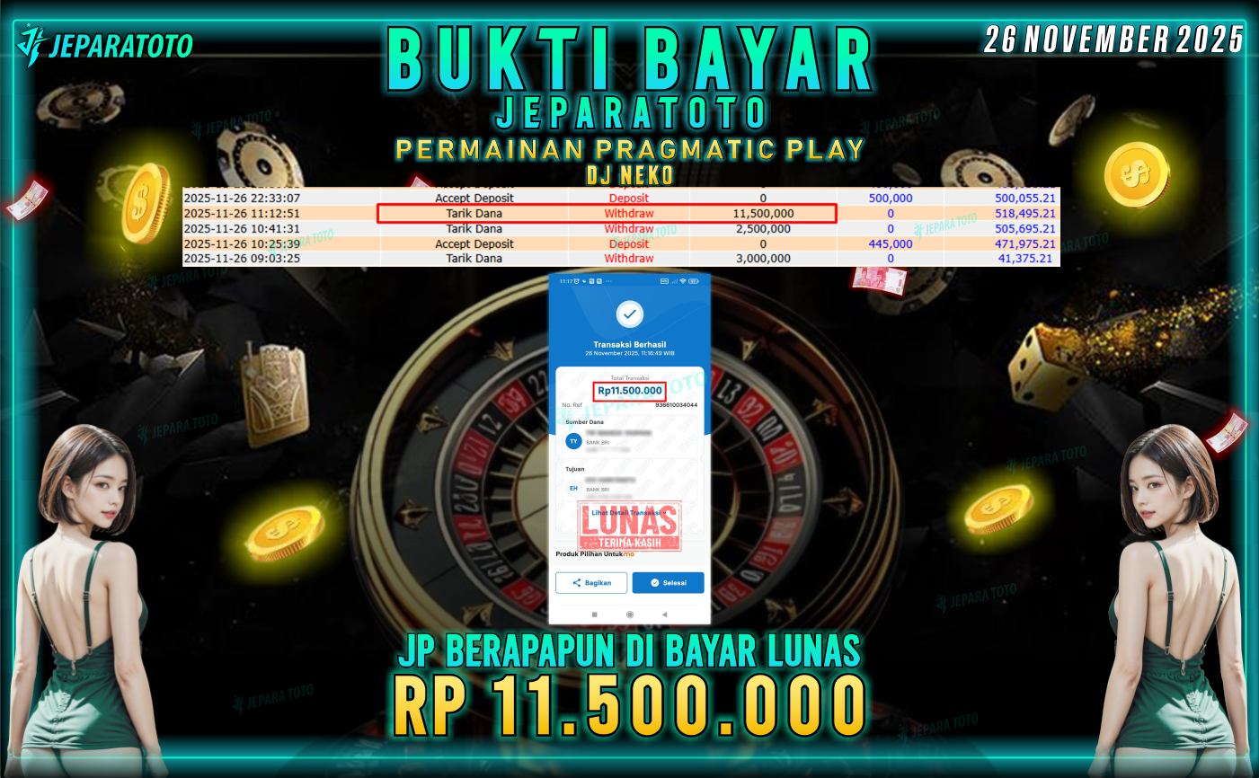 BUKTI KEMENANGAN MEMBER JEPARATOTO | DJ NEKO
