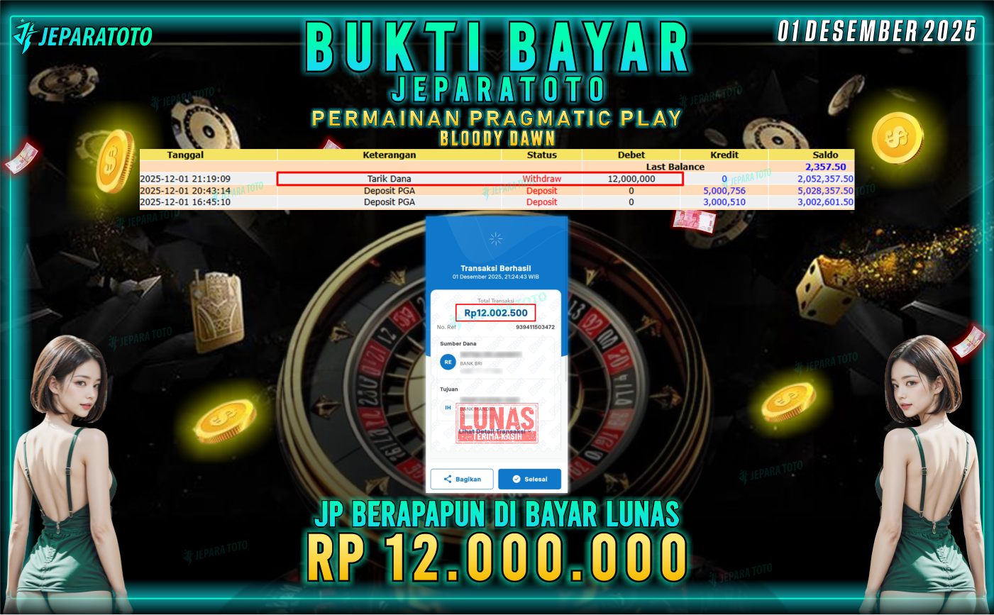 BUKTI KEMENANGAN MEMBER JEPARATOTO | BLOODY DAWN