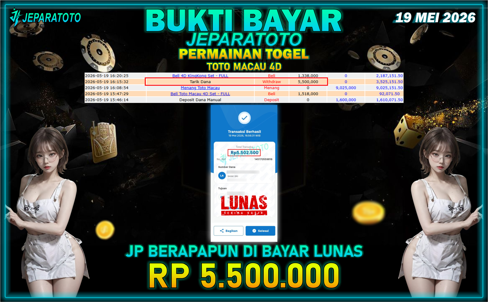 BUKTI KEMENANGAN MEMBER JEPARATOTO I TOTO MACAU 4D