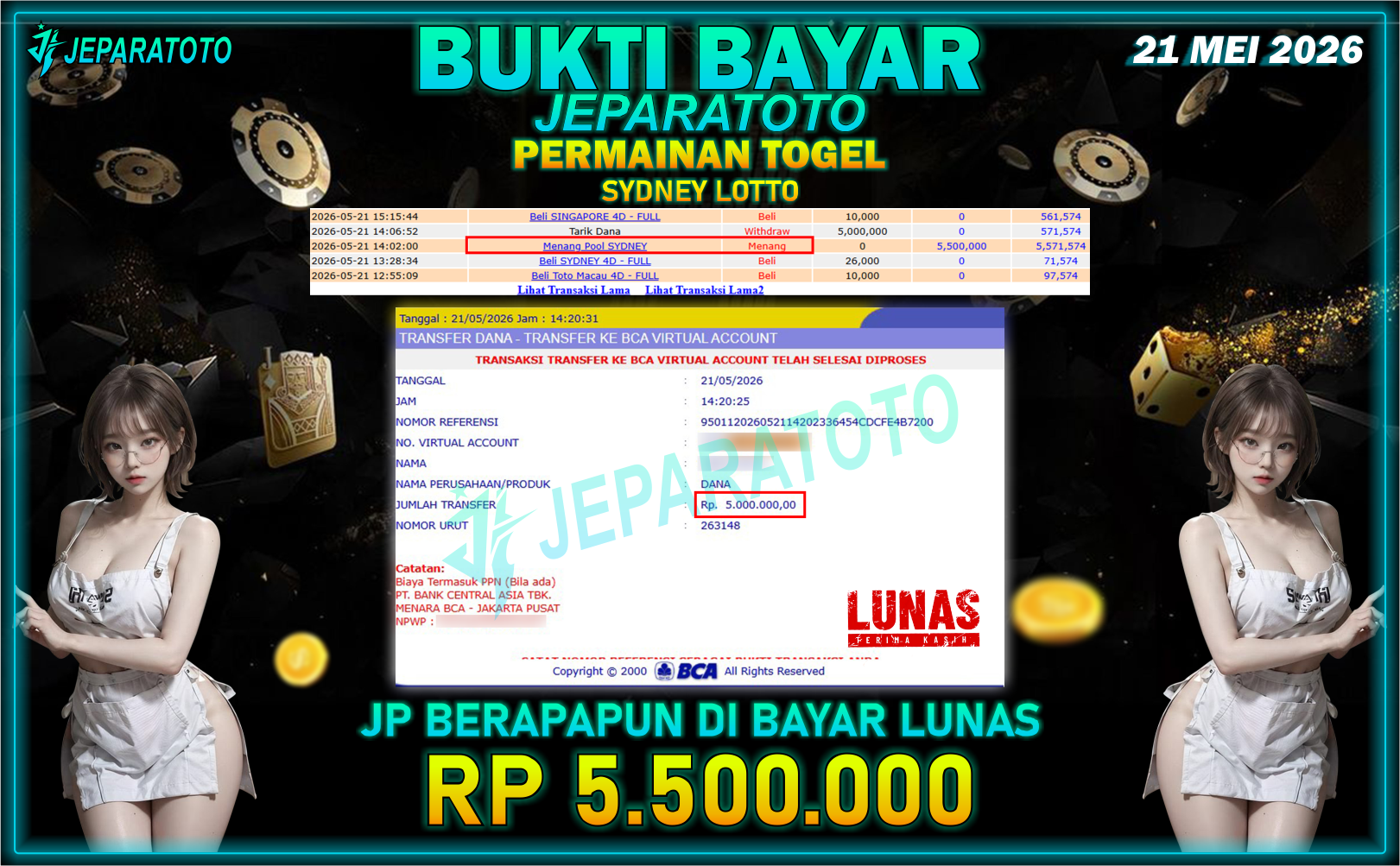BUKTI KEMENANGAN MEMBER JEPARATOTO I SYDNEY LOTTO