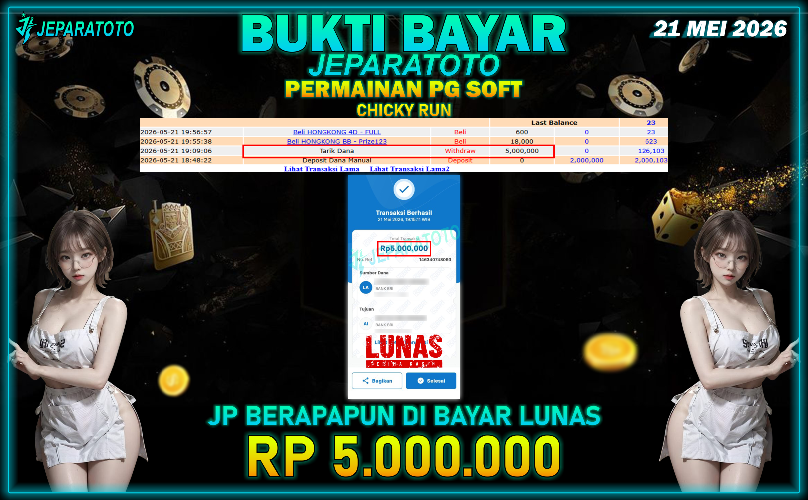 BUKTI KEMENANGAN MEMBER JEPARATOTO I CHICKY RUN