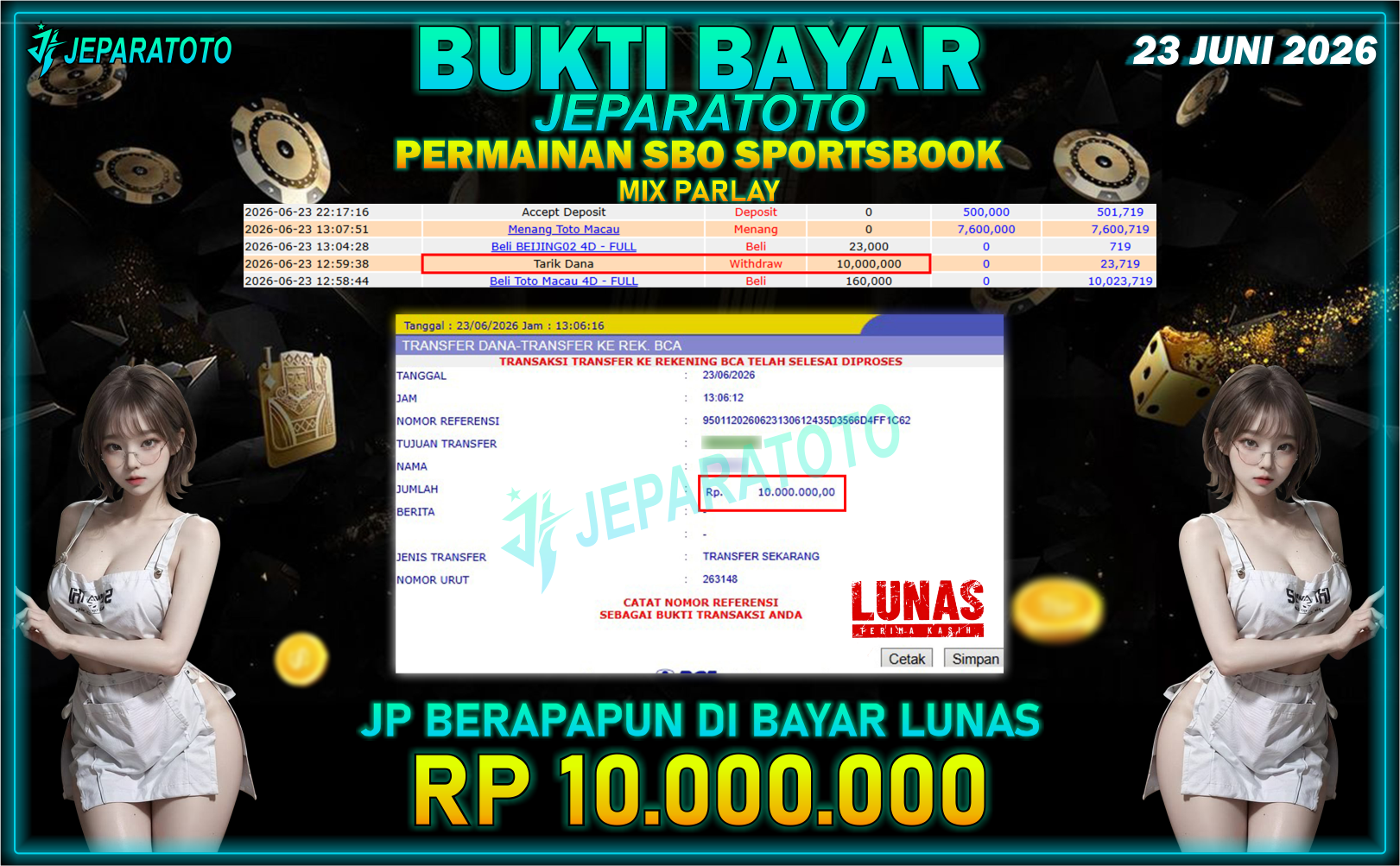 BUKTI KEMENANGAN MEMBER JEPARATOTO I MIX PARLAY
