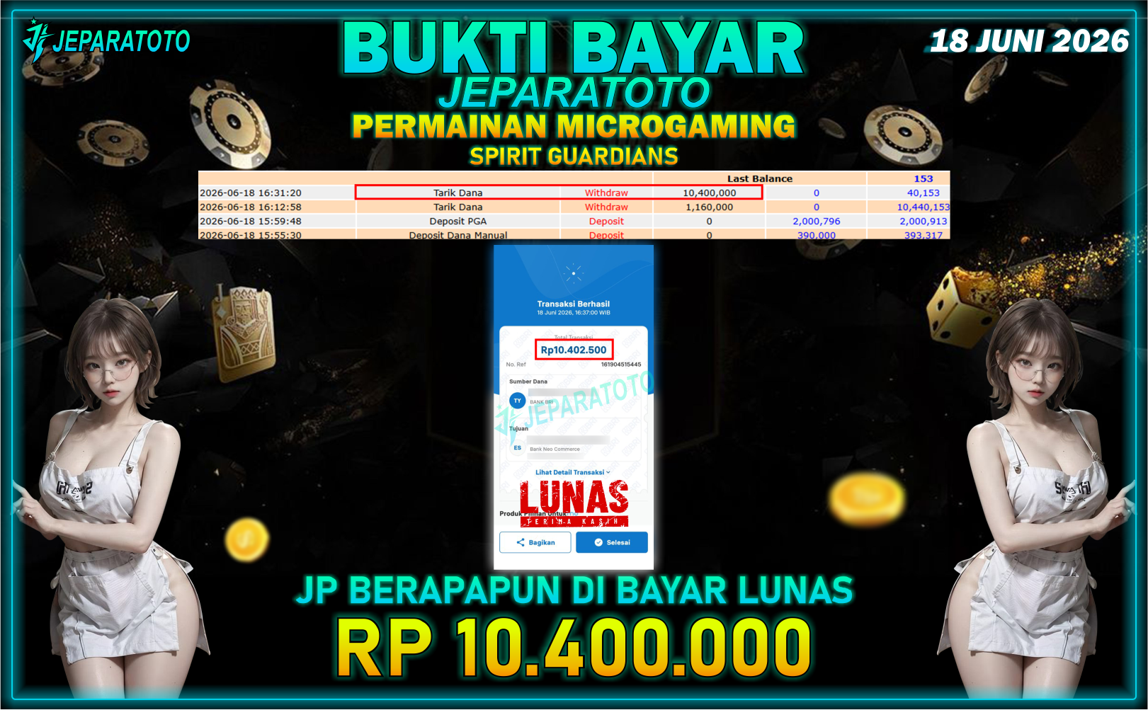 BUKTI KEMENANGAN MEMBER JEPARATOTO I SPIRIT GUARDIANS