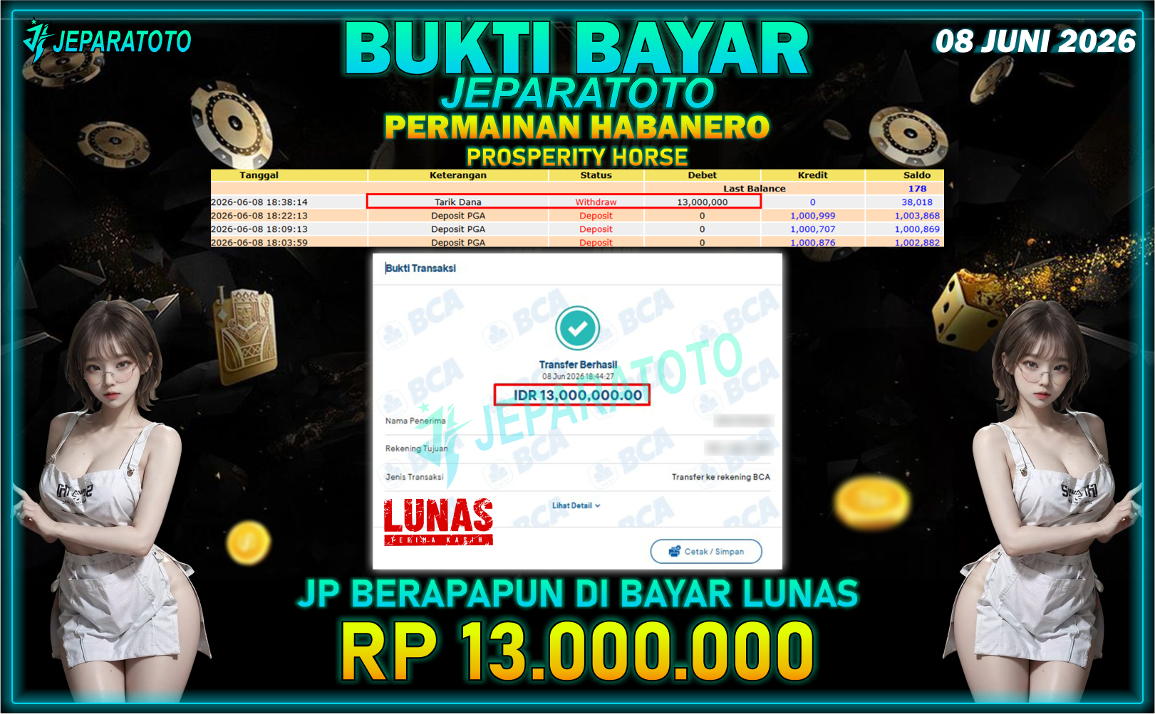 BUKTI KEMENANGAN MEMBER JEPARATOTO I PROSPERITY HORSE
