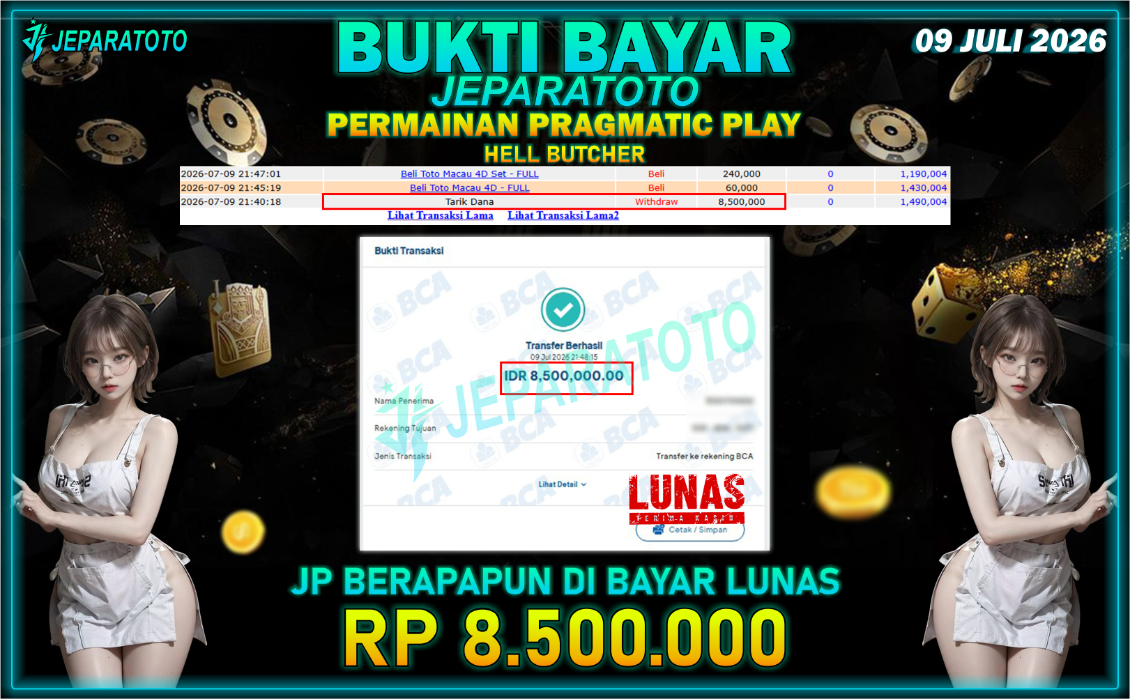 BUKTI KEMENANGAN MEMBER JEPARATOTO I HELL BUTCHER