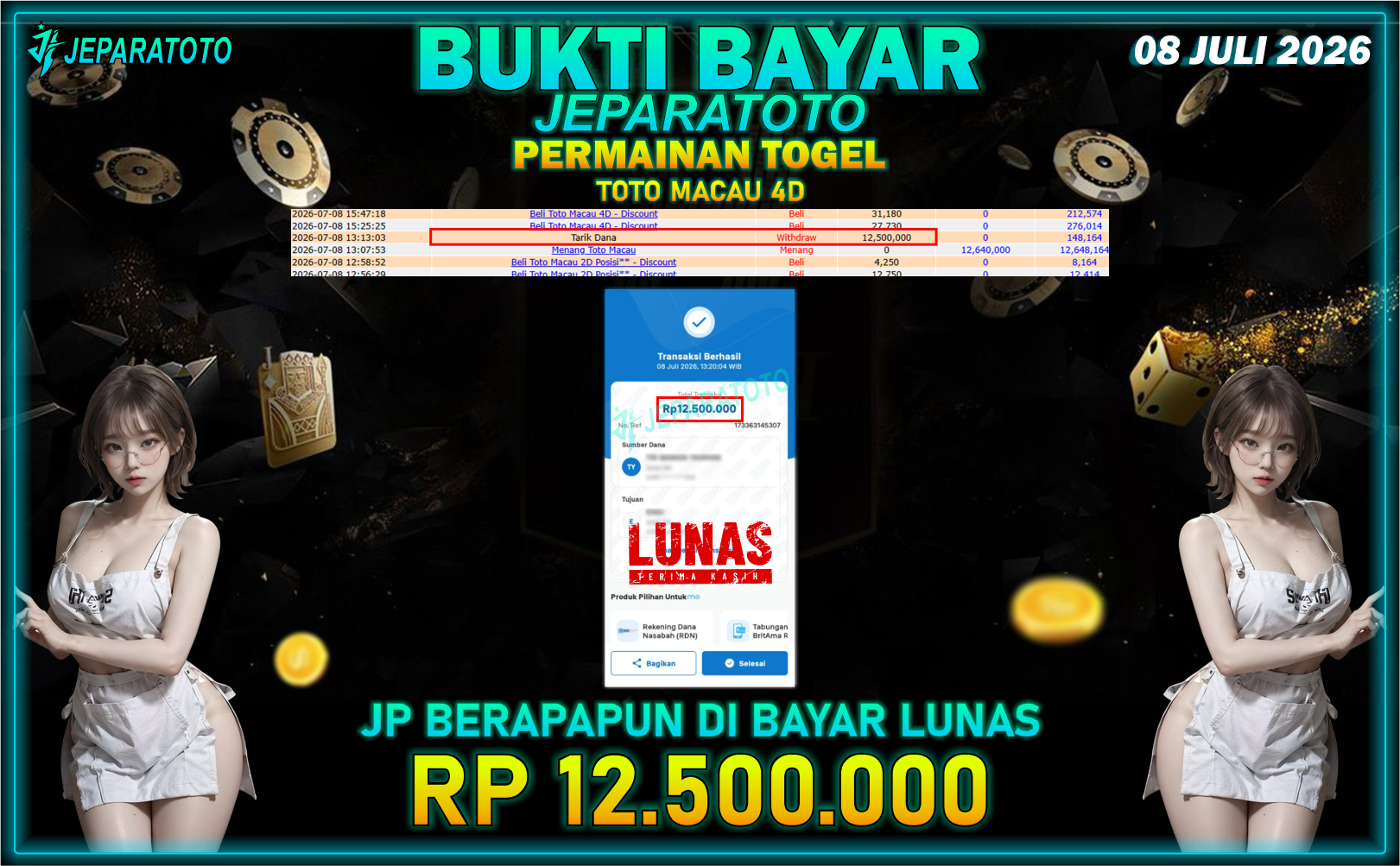 BUKTI KEMENANGAN MEMBER JEPARATOTO I TOTO MACAU 4D