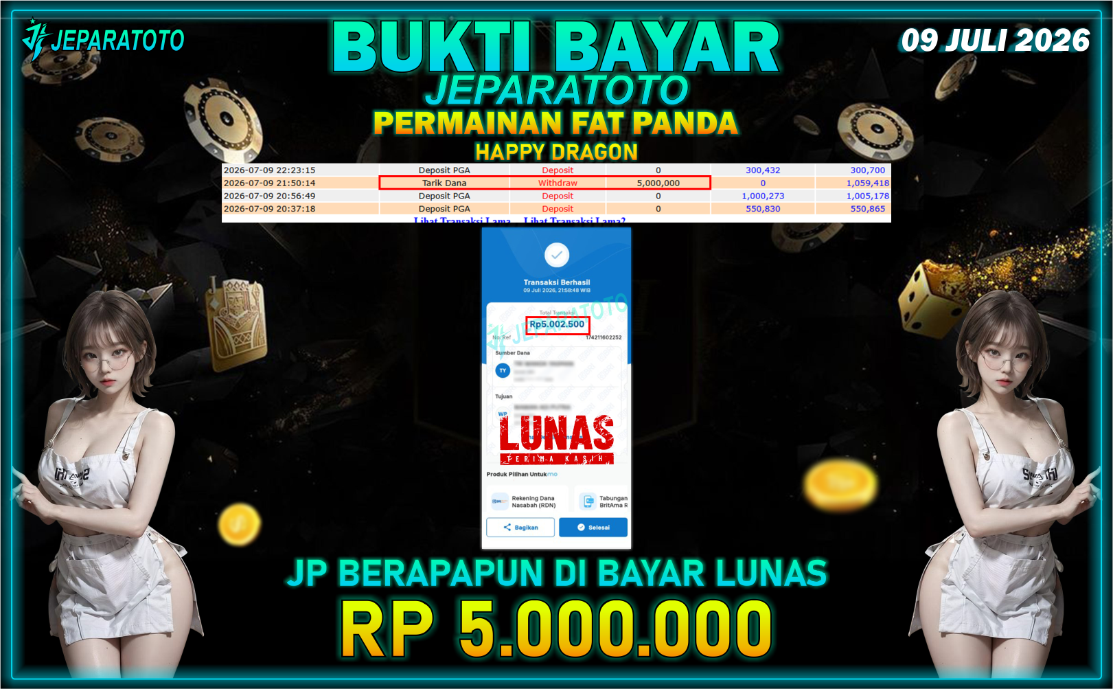BUKTI KEMENANGAN MEMBER JEPARATOTO I HAPPY DRAGON