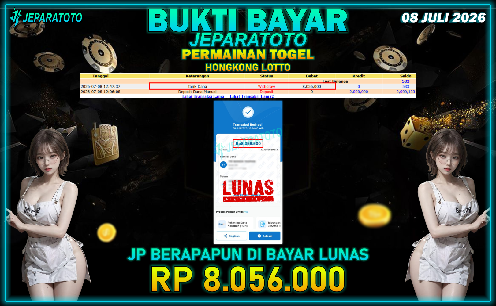 BUKTI KEMENANGAN MEMBER JEPARATOTO I HONGKONG LOTTO