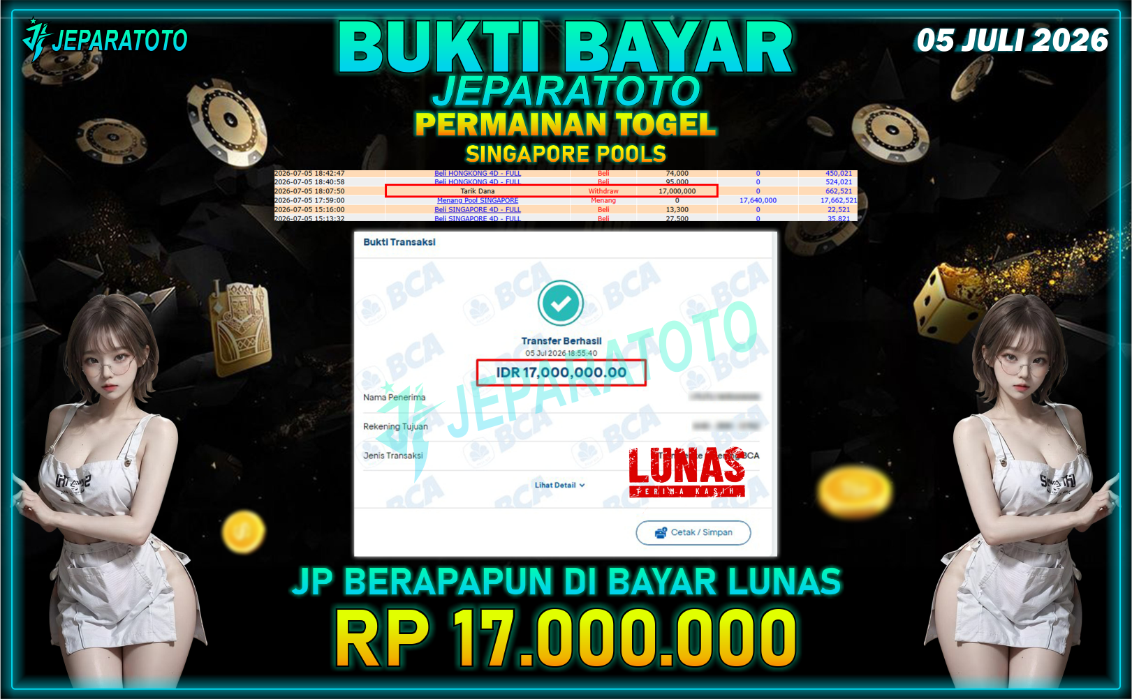 BUKTI KEMENANGAN MEMBER JEPARATOTO I SINGAPORE POOLS