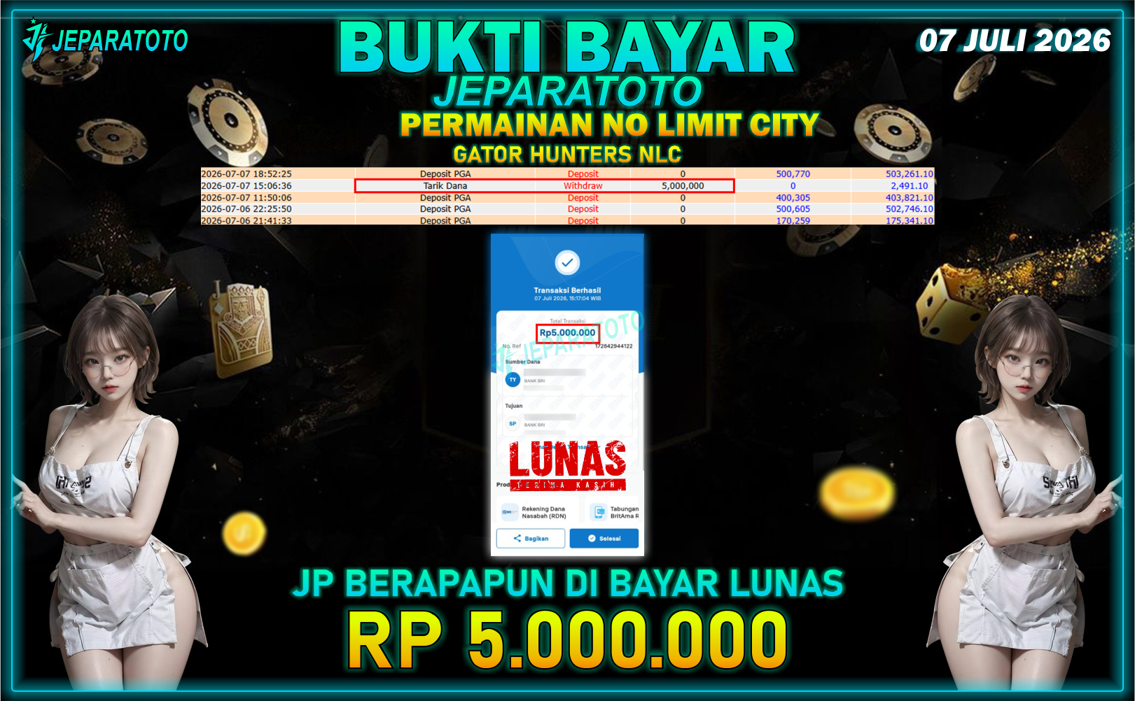 BUKTI KEMENANGAN MEMBER JEPARATOTO I GATOR HUNTERS NLC