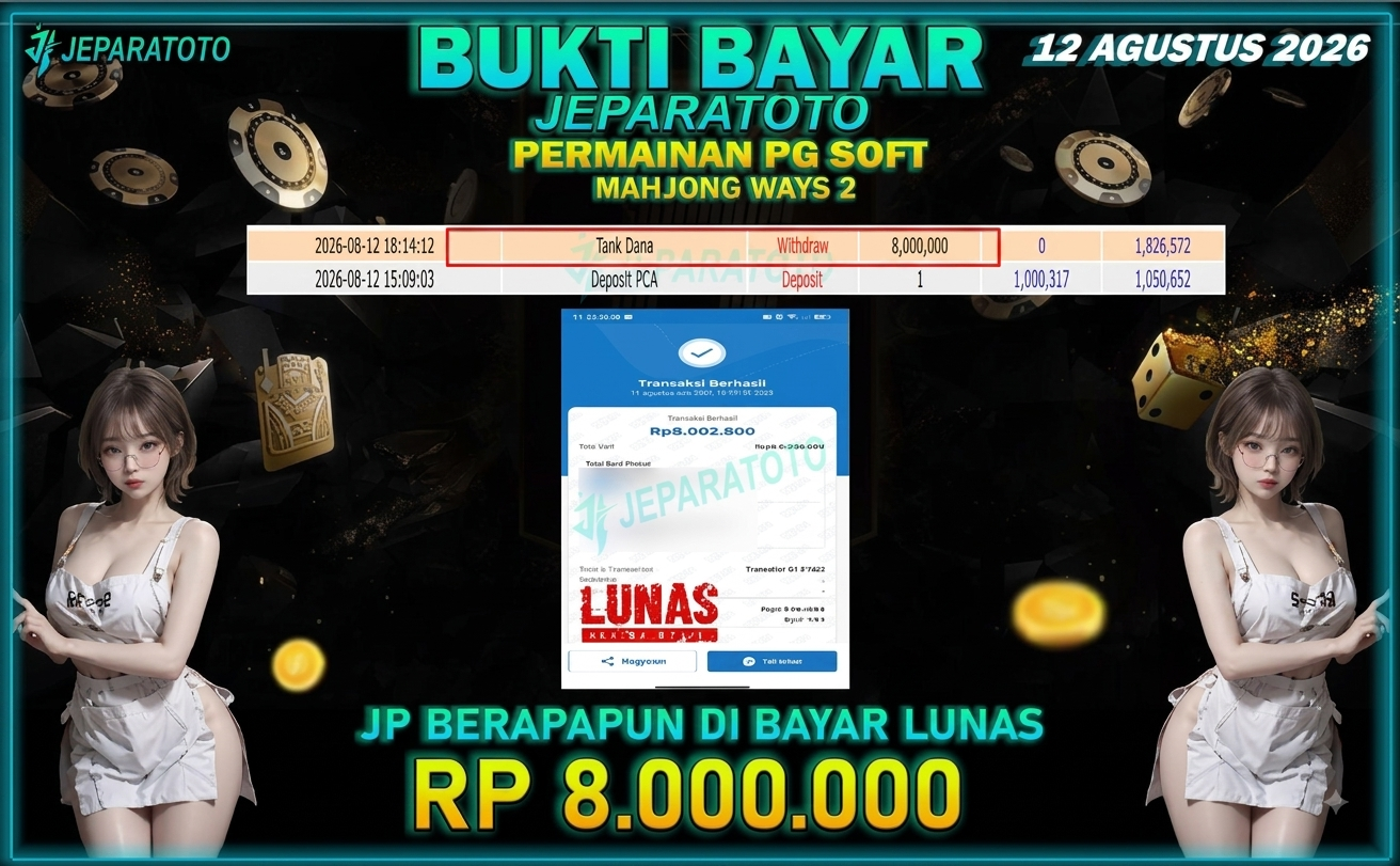BUKTI KEMENANGAN MEMBER JEPARATOTO I MAHJONG WAYS