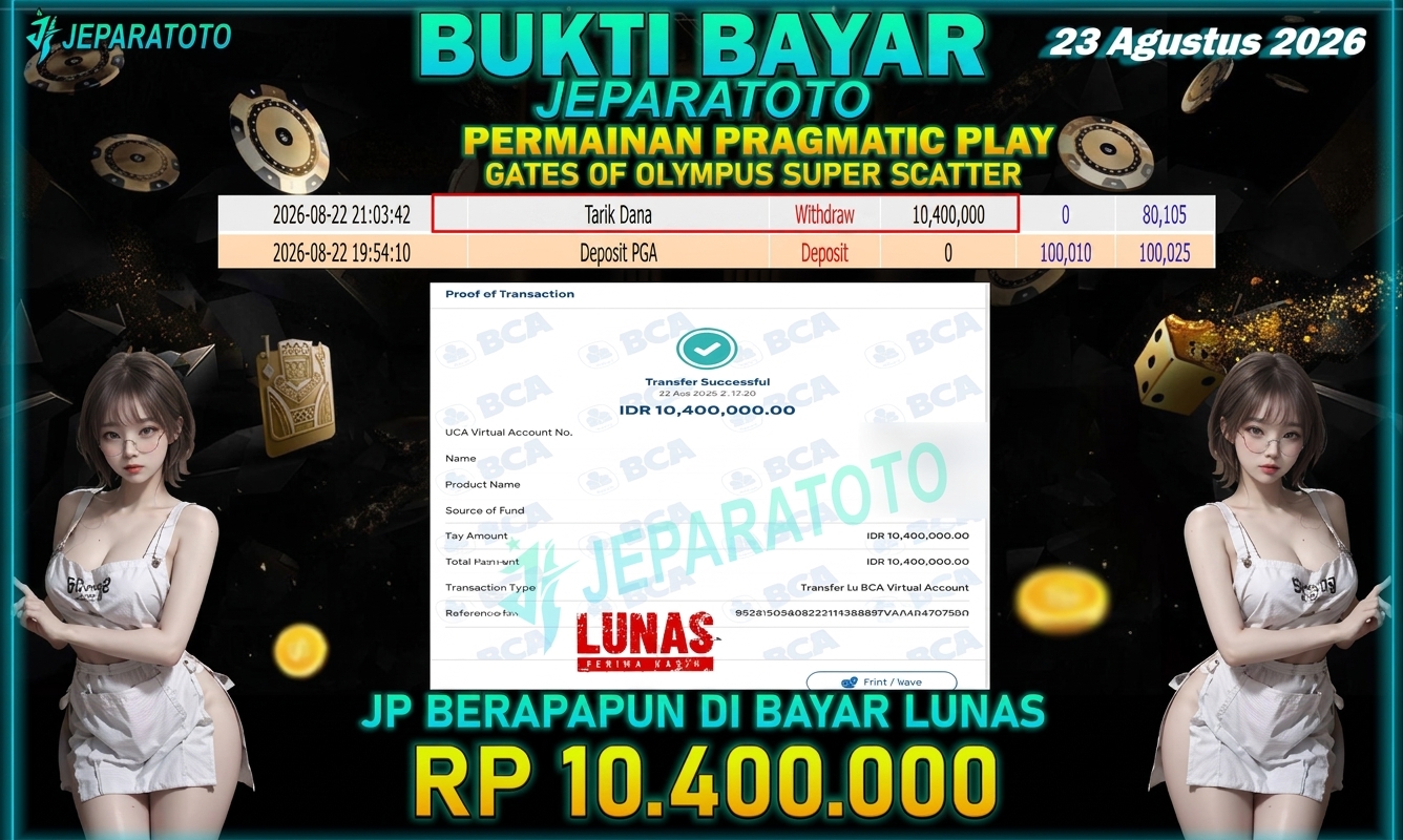 BUKTI KEMENANGAN MEMBER JEPARATOTO I GATES OF OLYMPUS SUPER SCATTER