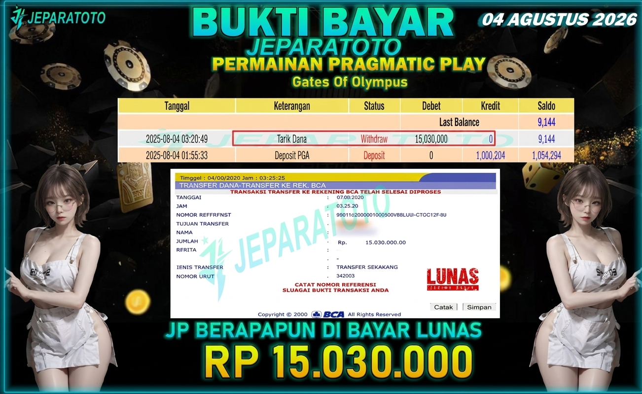 BUKTI KEMENANGAN MEMBER JEPARATOTO I GATES OF OLYMPUS